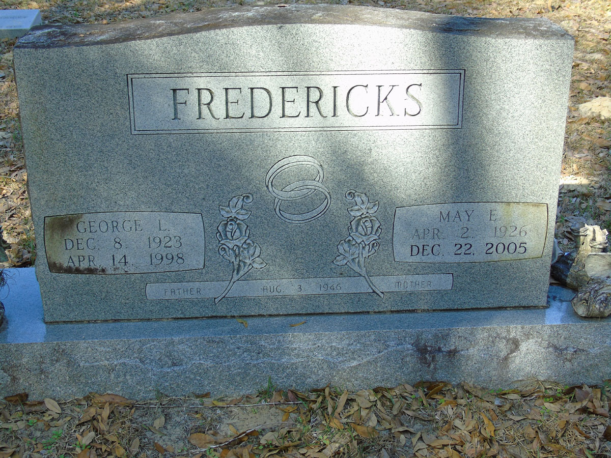 Headstone for Fredericks, May E